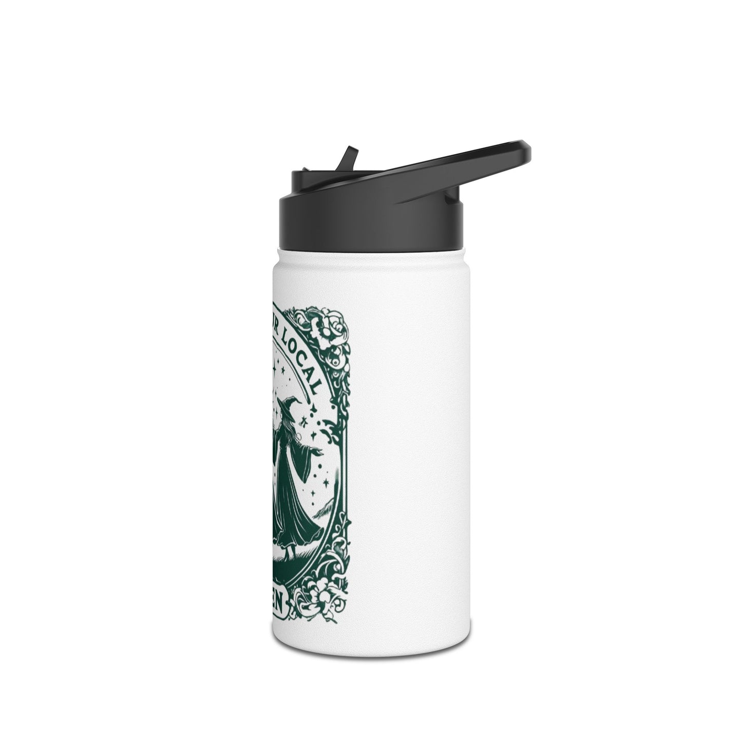 Support Your Local Coven Stainless Steel Water Bottle — Witchy Moonlit Design
