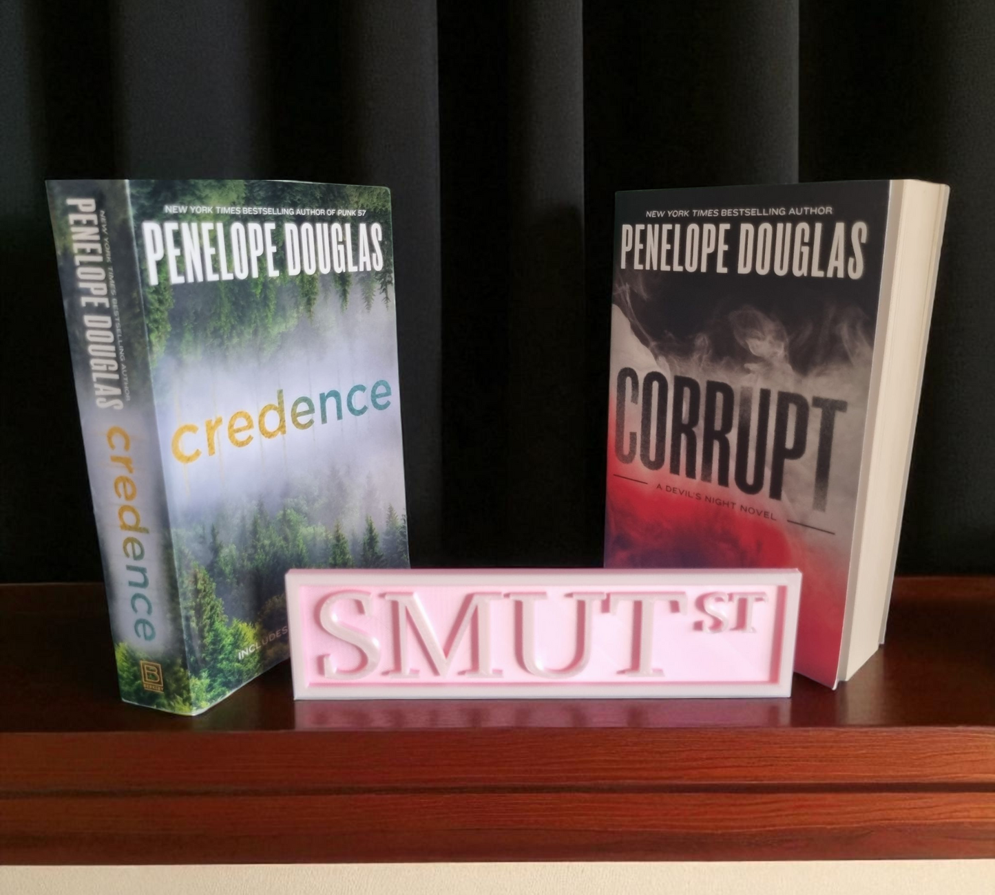 SMUT bookshelf street sign