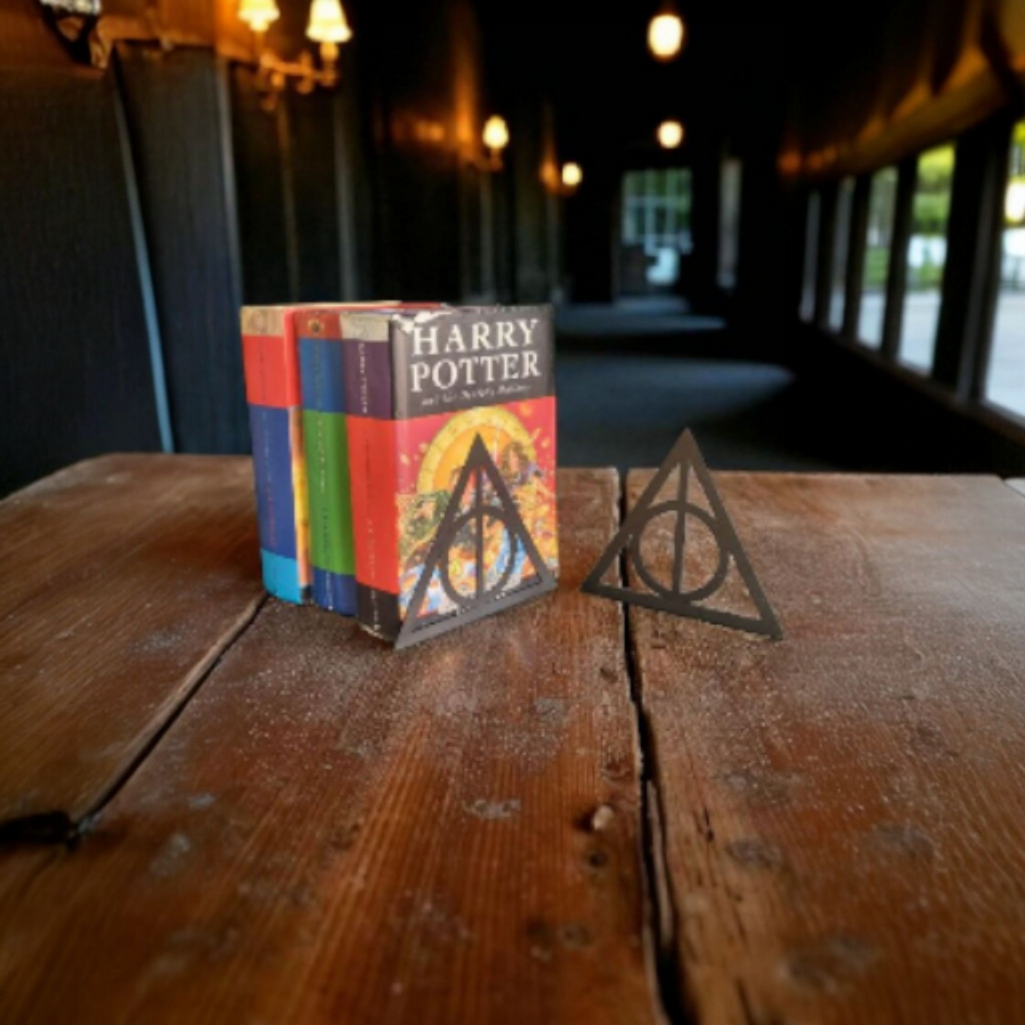 Deathly Hollows Harry Potter Inspired Gold and Black Metal Book - Ends
