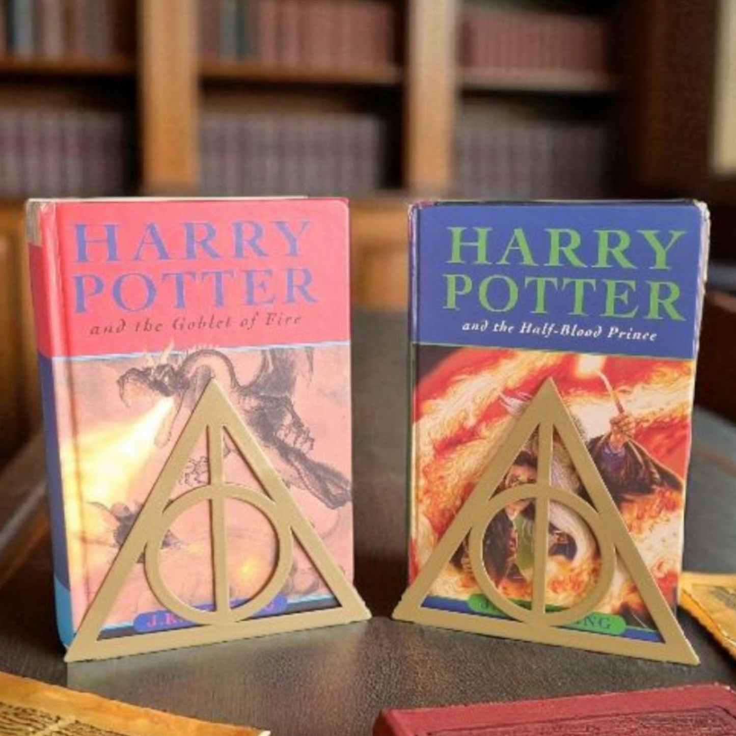 Deathly Hollows Harry Potter Inspired Gold and Black Metal Book - Ends