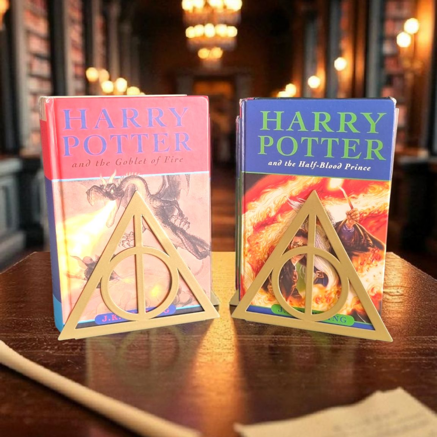 Deathly Hollows Harry Potter Inspired Gold and Black Metal Book - Ends