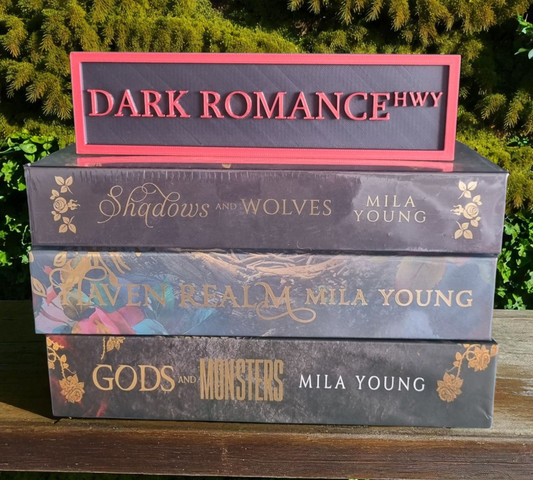 DARK ROMANCE HWY Bookshelf Street Sign